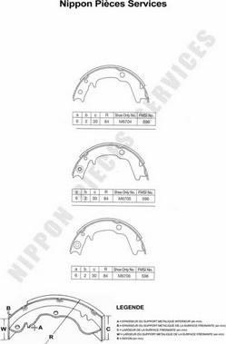 NPS M350I19 - Комплект тормозных колодок, барабанные autospares.lv