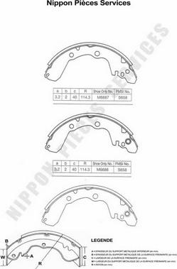 NPS M350I30 - Комплект тормозных колодок, барабанные autospares.lv