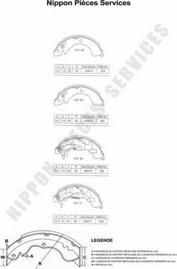 NPS M350I26 - Комплект тормозных колодок, барабанные autospares.lv