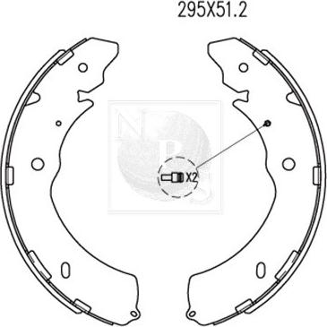 NPS M350I23 - Комплект тормозных колодок, барабанные autospares.lv