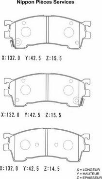 NPS M360A40 - Тормозные колодки, дисковые, комплект autospares.lv