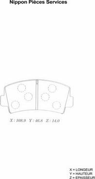 NPS M360A42 - Тормозные колодки, дисковые, комплект autospares.lv