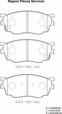 NPS M360A56 - Тормозные колодки, дисковые, комплект autospares.lv