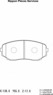 NPS M360A66 - Тормозные колодки, дисковые, комплект autospares.lv