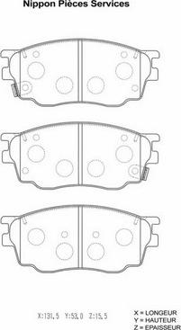 NPS M360A09 - Тормозные колодки, дисковые, комплект autospares.lv