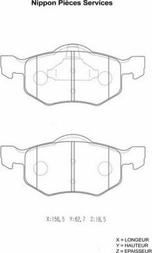 NPS M360A07 - Тормозные колодки, дисковые, комплект autospares.lv