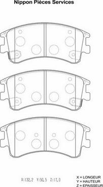 NPS M360A11 - Тормозные колодки, дисковые, комплект autospares.lv