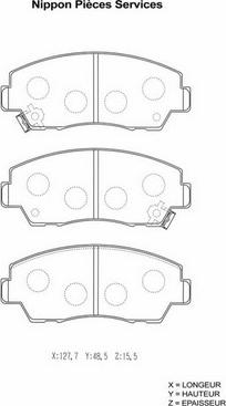 NPS M360A34 - Тормозные колодки, дисковые, комплект autospares.lv