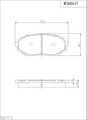 NPS M360A37 - Тормозные колодки, дисковые, комплект autospares.lv