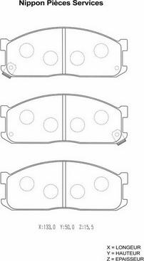 NPS M360A25 - Тормозные колодки, дисковые, комплект autospares.lv