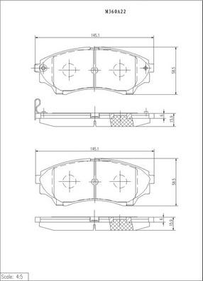 NPS M360A22 - Тормозные колодки, дисковые, комплект autospares.lv