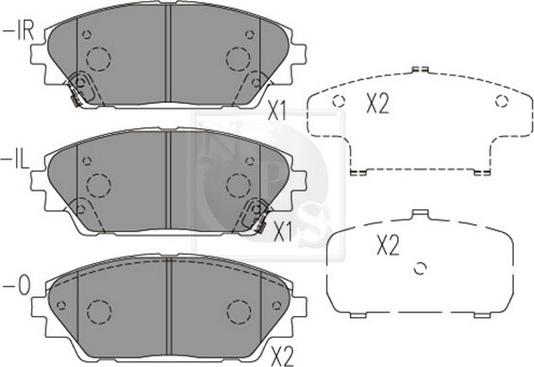 NPS M360A73 - Тормозные колодки, дисковые, комплект autospares.lv