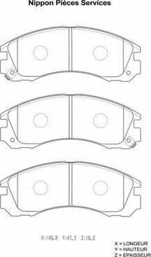 NPS M360I07 - Тормозные колодки, дисковые, комплект autospares.lv