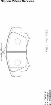 NPS M360I15 - Тормозные колодки, дисковые, комплект autospares.lv