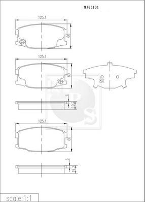 NPS M360I31 - Тормозные колодки, дисковые, комплект autospares.lv