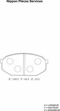 NPS M360I20 - Тормозные колодки, дисковые, комплект autospares.lv