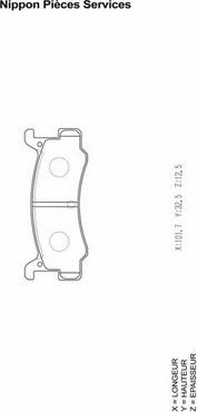 NPS M361A03 - Тормозные колодки, дисковые, комплект autospares.lv