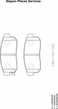 NPS M361A07 - Тормозные колодки, дисковые, комплект autospares.lv