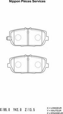 NPS M361A17 - Тормозные колодки, дисковые, комплект autospares.lv