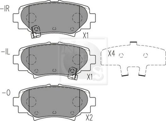 NPS M361A22 - Тормозные колодки, дисковые, комплект autospares.lv