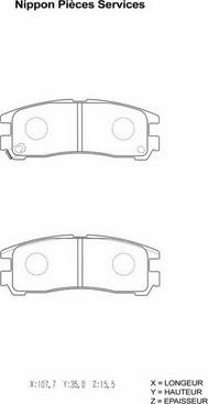 NPS M361I03 - Тормозные колодки, дисковые, комплект autospares.lv