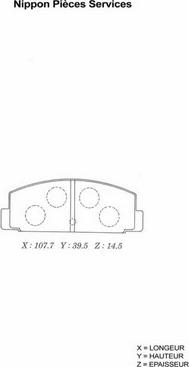 NPS M361I02 - Тормозные колодки, дисковые, комплект autospares.lv