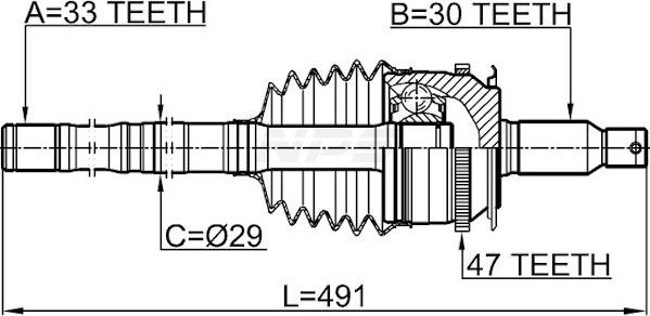 NPS M281I79 - Шарнирный комплект, ШРУС, приводной вал autospares.lv