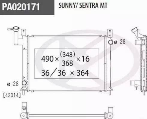 NPS N156N22 - Радиатор, охлаждение двигателя autospares.lv