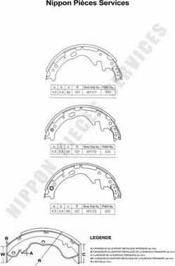 NPS N350N36 - Комплект тормозных колодок, барабанные autospares.lv