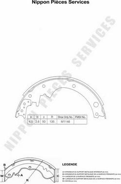 NPS N350N32 - Комплект тормозных колодок, барабанные autospares.lv