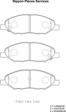 NPS N360N95 - Тормозные колодки, дисковые, комплект autospares.lv