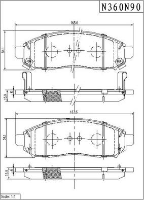 NPS N360N90 - Тормозные колодки, дисковые, комплект autospares.lv