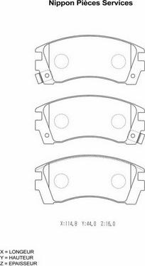 NPS N360N49 - Тормозные колодки, дисковые, комплект autospares.lv