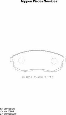 NPS N360N44 - Тормозные колодки, дисковые, комплект autospares.lv