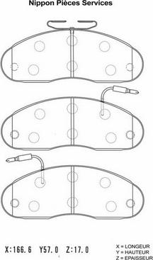 NPS N360N46 - Тормозные колодки, дисковые, комплект autospares.lv