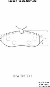 NPS N360N59 - Тормозные колодки, дисковые, комплект autospares.lv