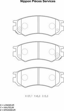 NPS N360N60 - Тормозные колодки, дисковые, комплект autospares.lv