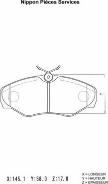 NPS N360N09 - Тормозные колодки, дисковые, комплект autospares.lv