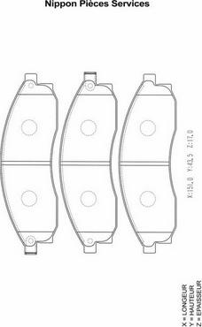 NPS N360N19 - Тормозные колодки, дисковые, комплект autospares.lv