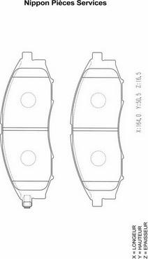 NPS N360N14 - Тормозные колодки, дисковые, комплект autospares.lv