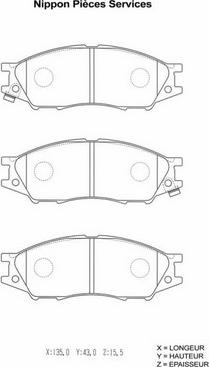 NPS N360N89 - Тормозные колодки, дисковые, комплект autospares.lv