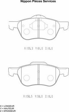 NPS N360N85 - Тормозные колодки, дисковые, комплект autospares.lv