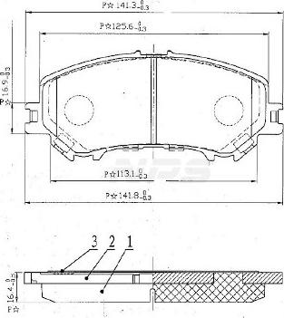 NPS N360N28 - Тормозные колодки, дисковые, комплект autospares.lv