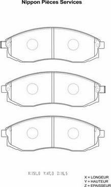 NPS N360N78 - Тормозные колодки, дисковые, комплект autospares.lv