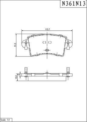 NPS N361N13 - Тормозные колодки, дисковые, комплект autospares.lv