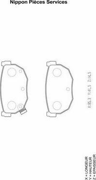 NPS N361N39 - Тормозные колодки, дисковые, комплект autospares.lv