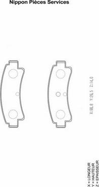 NPS N361N25 - Тормозные колодки, дисковые, комплект autospares.lv