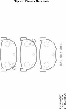 NPS N361N22 - Тормозные колодки, дисковые, комплект autospares.lv