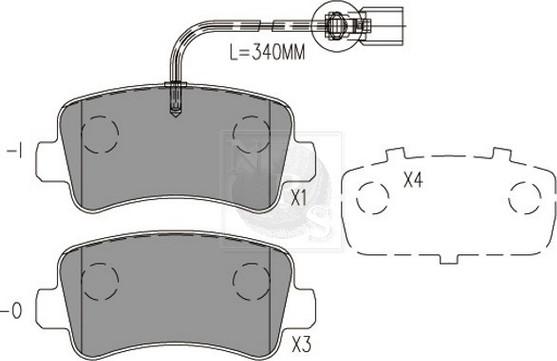 NPS N361N71 - Тормозные колодки, дисковые, комплект autospares.lv