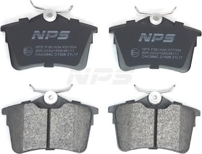 NPS P361A04 - Тормозные колодки, дисковые, комплект autospares.lv